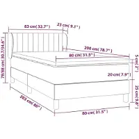 vidaXL Lit boxspring avec matelas bleu foncé 80x200 cm velours