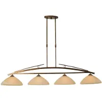 Masterlight Lampe suspendue salle à manger Bolzano Brun bronze à 4 lumières