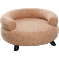 Flamingo Sofa Dudo chaise longue ronde beige pour chien et chat