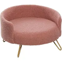 Flamingo Canapé pour chien Dizco rond rose, dimensions : 51 x 50 x 30,5 cm