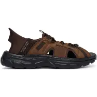 SKECHERS pour homme. 205181 Revolted Merrick - Baskets à lacets marron (42), Plat, Casuel, Sport, Outdoor