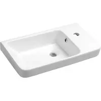 Sapho Lave-mains - Lavabo Luxa 550x300 mm, avec 1 orifice pour robinet, blanc 11054