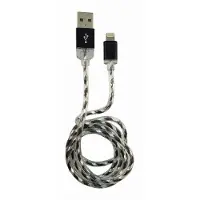 LC-Power Câble LC-C-USB-Lightning-1M-8 (MFI) USB A vers Lightning, noir/argent,