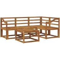 vidaXL Ensemble de salon de jardin 5 pièces en bois d'acacia massif, finition naturelle