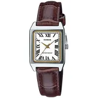 Casio LTP-V007L-7B2UDF Damen-Analoguhr, braun/silber