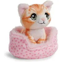 Nici 61941 Doudou chat rouge tigré 12cm dans son panier
