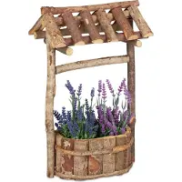 Relaxdays GARDEN FONTAN NATURAL écorce avec auvent BASSIN DECORATIF
