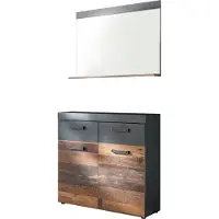 Ebuy24 Irwin Agencement d'armoire F, style gris Matera, look vieux bois.