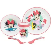 Disney Vaisselle Minnie Mouse Premium - Four à micro-ondes Assiette, bol, gobelet & couverts