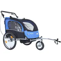 Øvre Eidfjord "Alpström" Poussette remorque vélo 2 en 1 bleue