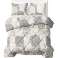 Royal Textile Couverture "Sleeptime Lazy" en coton, motif à carreaux, beige/gris, dimensions : 240 x 220 cm