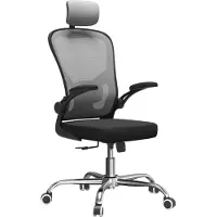 Top E Shop Fauteuil de bureau Topeshop FOTEL DORY SZARY, siège rembourré, dossier en maille