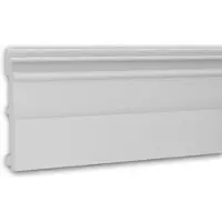 Profhome Plinthe 653114 Planchette Moulure en stuc Moulure décorative design intemporel classique blanc 2 m