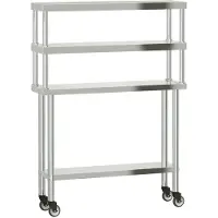 vidaXL Table de travail de cuisine avec panneau à poser 110x30x150 cm acier inoxydable