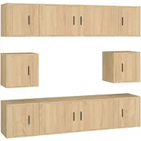 vidaXL Ensemble d'armoires TV 8 pièces en bois composite chêne Sonoma