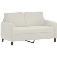 vidaXL Canapé 2 places crème 120 cm velours