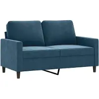 vidaXL Canapé 2 places bleu 120 cm velours
