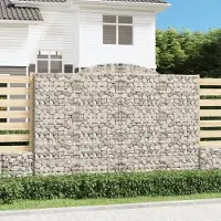 Prolenta Maison Exclusive - Gabions à arc surélevé, lot de 3, 300 x 30 x 200/220 cm, fer galvanisé