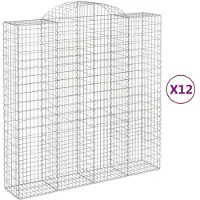vidaXL Gabions avec arc surélevé 12pcs 200x50x200/220cm Fer galvanisé