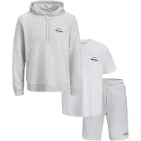 Jack & Jones Survêtement 'JJBRANDON' bleu marine / noir / blanc / blanc chiné