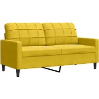 vidaXL Canapé à 2 places Jaune 140 cm Velours