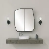 Skye Decor , Quartz Cabinet - Black, Armoires de salle de bains, Armoires de salle de bains, Noir, MDF, 50 x 45 x 12 cm