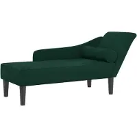 vidaXL Chaise longue avec coussin vert foncé velours
