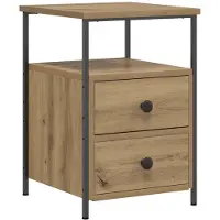 vidaXL Table de chevet chêne artisanal 34x35,5x50 cm bois d'ingénierie