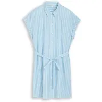 Tom Tailor DENIM Robe bleu ciel / blanc