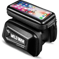 WildmanT WILDMAN sacoche de voyage pour cadre de vélo avec fermeture éclair 1,2L (4"-7") E6S noir