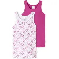 Schiesser Maillot de corps ' Fine Rib ' rose / blanc