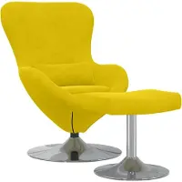 vidaXL Chaise uf avec repose-pieds , velours jaune
