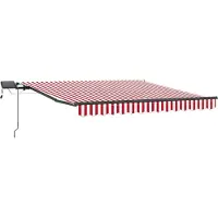 Syfax Auvent rétractable Rouge et Blanc 300 x 250 cm