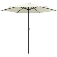 Syfax Parasol de jardin et mât en aluminium 270x246 cm Blanc sable