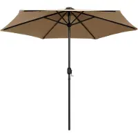 Syfax Parasol de jardin avec lumières LED et mât en aluminium taupe