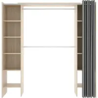 Dmora Arim - Grande Armoire, 160x205h cm Chêne Brun, 4 Étagères