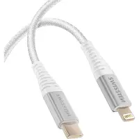 Swissten - Cabo Polyamide USB-C - Lightning 1,5m (blanc)