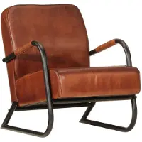 vidaXL Fauteuil marron cuir véritable