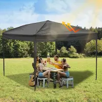 Jayseuw Pavillon 3x3m sans côtés, chapiteau Pavillon pliant Tente de jardin, protection UV, pour jardin terrasse fête Party Gris