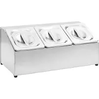 vidaXL Support Gastronorm avec 3 récipients GN 1/6 Acier inoxydable