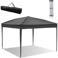 Aopunly Pavillon pliable, Tente de réception imperméable, Tentes de fête avec protection UV, Tente de jardin pour jardin terrasse fête, Pavillon pliable 3x3m ohn côtés gris