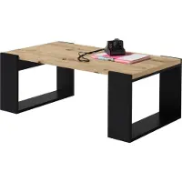 Möbelando Couchtisch >August< in Artisan Eiche - 110x40x60cm (BxHxT)
