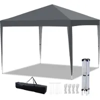 TolleTour Pavillon 3x3m ohn Seiten, Festzelt Faltpavillon Gartenzelt, UV-Schutz, pour jardin terrasse fête gris