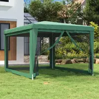 Prolenta Maison Exclusive - Tente de réception avec 4 parois latérales en filet, verte, 3 x 4 m, HDPE
