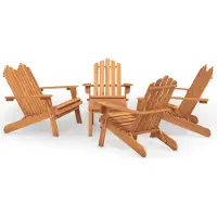 Syfax Ensemble de salon de jardin Adirondack 5 pcs bois acacia solide
