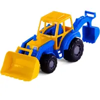 Cavallino Toys -Tracteur avec chargeur frontal bleu