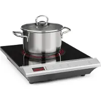 Klarstein MisterCook Plaque de cuisson à induction - Table infrarouge en vitrocéramique - minuterie 3h - 2000W - design inox brossé