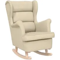 vidaXL Chaise à bascule crème 74x90x102 cm tissu