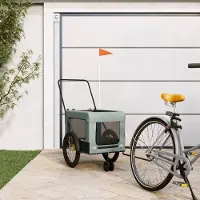 Prolenta Maison Exclusive - Remorque pour vélo, pour chiens, gris et noir. Fabriquée en Oxford et en fer