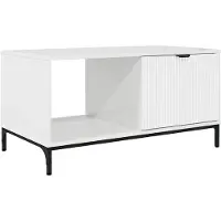 vidaXL Table basse blanche brillante 90 x 49 x 46 cm en aggloméré